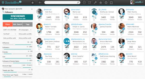 Seguidores activos e influentes de twitter en socialbro