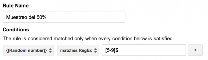 Muestreo del 50% con Google Tag Manager