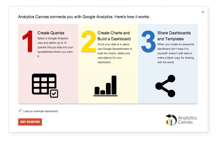 Analytics Canvas form welcome page